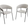 Online KARE Design Chair with Armrest Belle Silver Grey (2/Set)