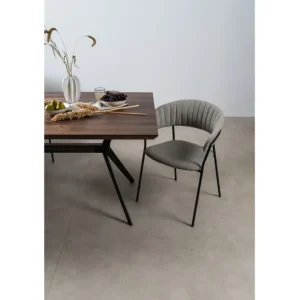 Online KARE Design Chair with Armrest Belle Silver Grey (2/Set)