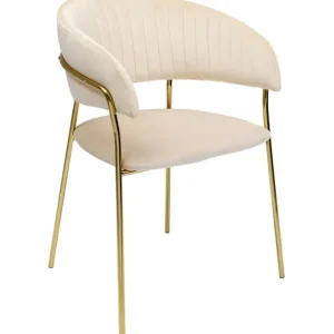 Best KARE Design Chair with Armrest Belle Velvet Cream (2/Set)