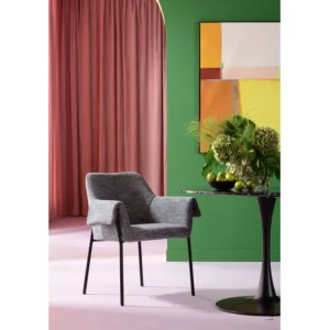 New KARE Design Chair with Armrest Bess Grey Flitter