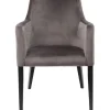 Clearance KARE Design Chair with Armrest Black Mode Velvet Grey