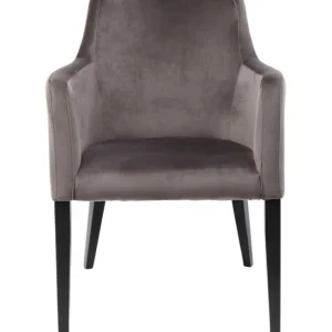 Clearance KARE Design Chair with Armrest Black Mode Velvet Grey