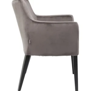 Clearance KARE Design Chair with Armrest Black Mode Velvet Grey