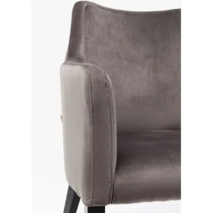 Clearance KARE Design Chair with Armrest Black Mode Velvet Grey