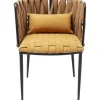 Online KARE Design Chair with Armrest Cheerio Yellow incl. Cushion