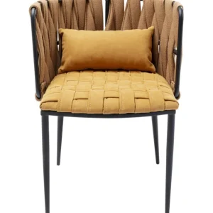 Online KARE Design Chair with Armrest Cheerio Yellow incl. Cushion
