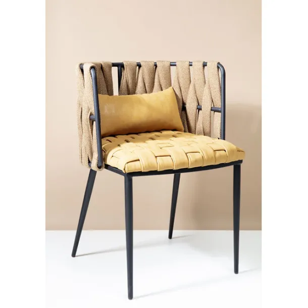 chair_with_armrest_cheeri_1-1.webp Online KARE Design Chair with Armrest Cheerio Yellow incl. Cushion