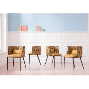 Online KARE Design Chair with Armrest Cheerio Yellow incl. Cushion