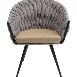 Clearance KARE Design Chair with Armrest Knot Tweed