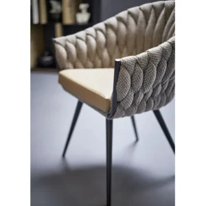Clearance KARE Design Chair with Armrest Knot Tweed