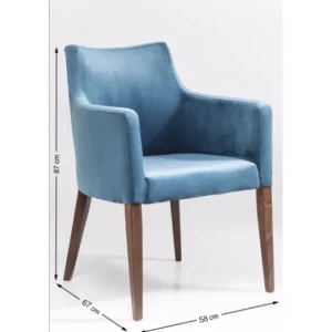 Sale KARE Design Chair with Armrest Mode Velvet Petrol