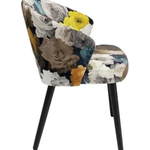 Fashion KARE Design Chair with Armrest Peony Flower Yellow