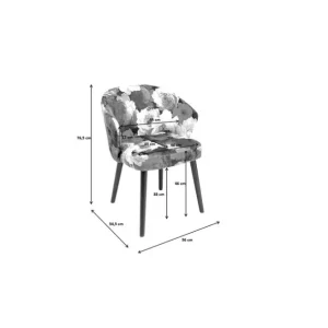 Fashion KARE Design Chair with Armrest Peony Flower Yellow
