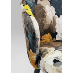 Fashion KARE Design Chair with Armrest Peony Flower Yellow