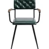 Clearance KARE Design Chair with Armrest Salsa Leather Dark Green