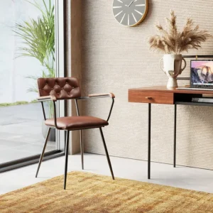 New KARE Design Chair with Armrest Salsa Leather Brown