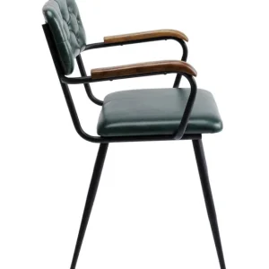 Clearance KARE Design Chair with Armrest Salsa Leather Dark Green