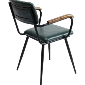 Clearance KARE Design Chair with Armrest Salsa Leather Dark Green