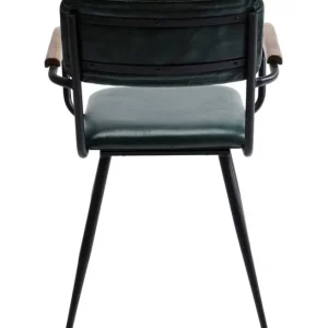 Clearance KARE Design Chair with Armrest Salsa Leather Dark Green