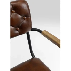 New KARE Design Chair with Armrest Salsa Leather Brown