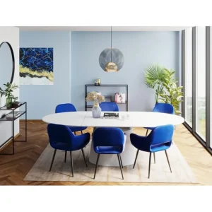 Best KARE Design Chair with Armrest San Francisco Blue