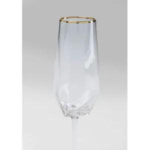 Best KARE Design Champagne Glass Diamond Gold Rim