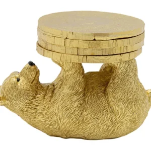 Clearance KARE Design Coaster Playing Bear (4/Set)