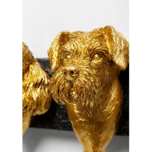 Outlet KARE Design Coat Rack Dog Family Gold 31cm