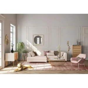 New KARE Design Coffee Table Cesta Marble Gold Ø100cm