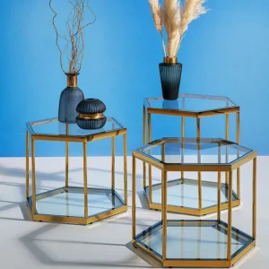 Outlet KARE Design Coffee Table Comb Gold 45