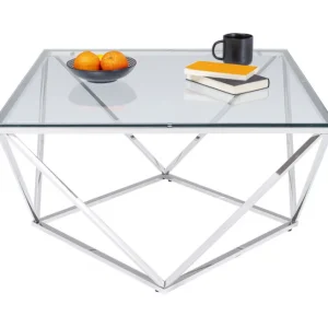 Hot KARE Design Coffee Table Cristallo Chrome 80x80cm
