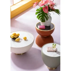 Best KARE Design Coffee Table Endless Vegas White Ø71cm
