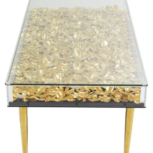 Sale KARE Design Coffee Table Gold Flowers 120x60