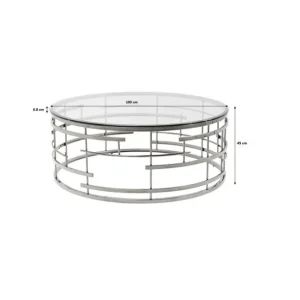 Best KARE Design Coffee Table Jupiter Silver Ø100cm