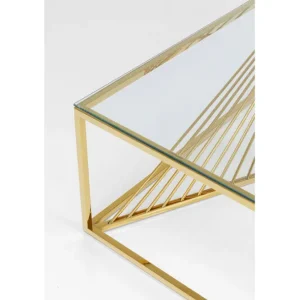 Outlet KARE Design Coffee Table Laser Gold Clear Glass 120x60cm