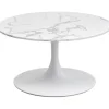 Clearance KARE Design Coffee Table Schickeria Marble White Ø80cm