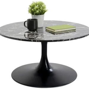 Best KARE Design Coffee Table Schickeria Marble Black Ø80cm