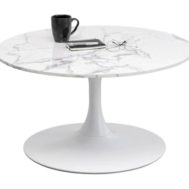 coffee_table_schickeria_m_1.webp Clearance KARE Design Coffee Table Schickeria Marble White Ø80cm