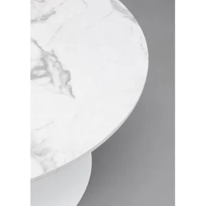 Clearance KARE Design Coffee Table Schickeria Marble White Ø80cm