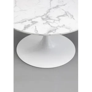 Clearance KARE Design Coffee Table Schickeria Marble White Ø80cm