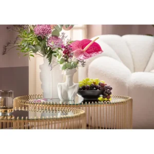 Fashion KARE Design Coffee Table Wire Brass (2/Set)