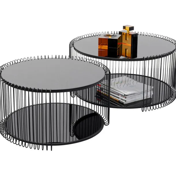 coffee_table_wire_double__0-2.webp Fashion KARE Design Coffee Table Wire Double Black (2/Set)