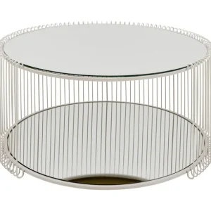 Hot KARE Design Coffee Table Wire Double Greige Ø80cm