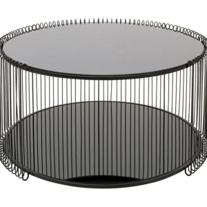 Outlet KARE Design Coffee Table Wire Double Black Ø80cm