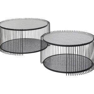 Online KARE Design Coffee Table Wire Double Bubble Black (2/Set)