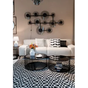 Fashion KARE Design Coffee Table Wire Double Black (2/Set)