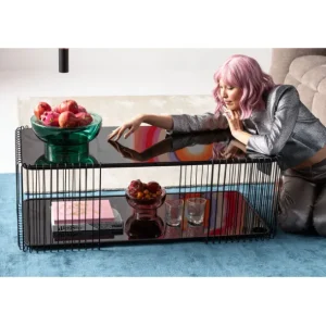 New KARE Design Coffee Table Wire Double Black 120x60cm
