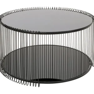 Outlet KARE Design Coffee Table Wire Double Black Ø80cm