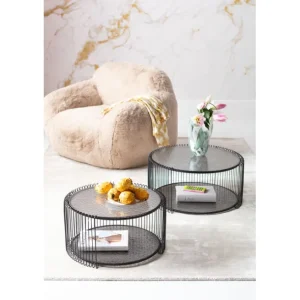 Online KARE Design Coffee Table Wire Double Bubble Black (2/Set)