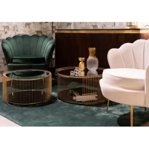 Online KARE Design Coffee Table Wire Double Brass (2/Set)